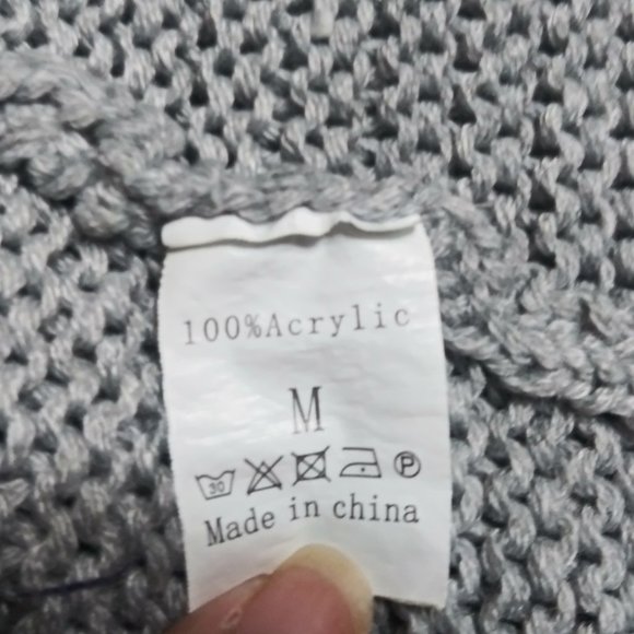 SOLD!!! Oversized Chunky Open Front Cardigan Sweaters Cable Knit Size M - Picture 15 of 16